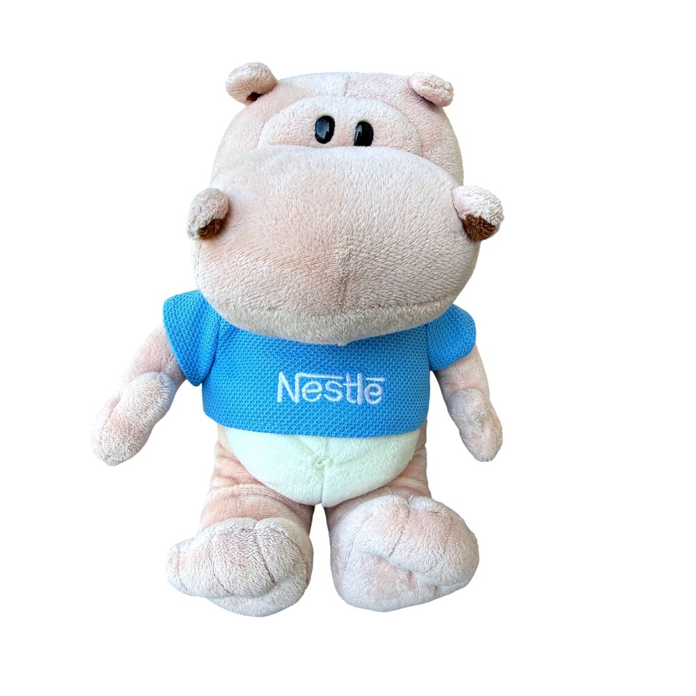 Nestle Filhotes Hippo‎ Plush VINTAGE Tan Blue Shirt Brazil Advertising RARE